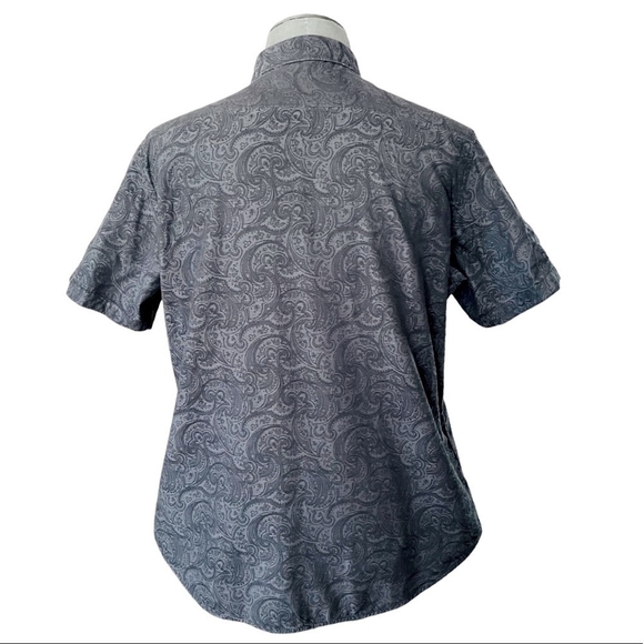 ROBERT GRAHAM Gray Cotton Short Sleeve Button Front Classic Fit Men Dress Shirt - Picture 7 of 10